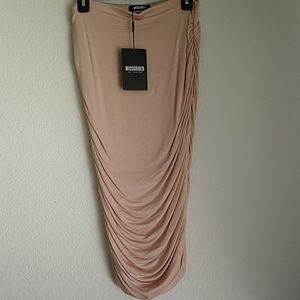 Misguided Midi Beige Skirt